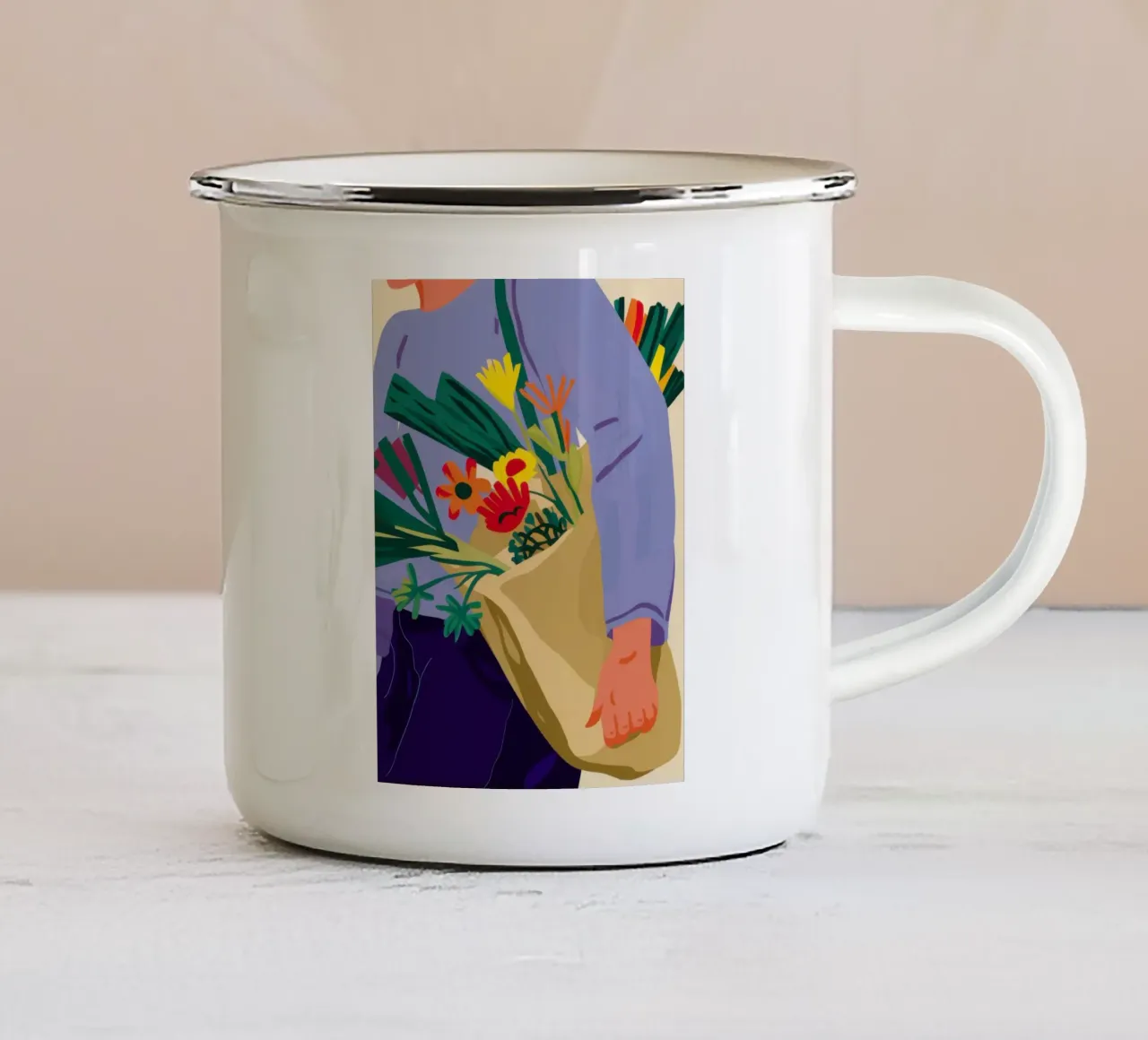 Bouquet quotidiano Abbondanza tazza in smalto da Hollow Years
