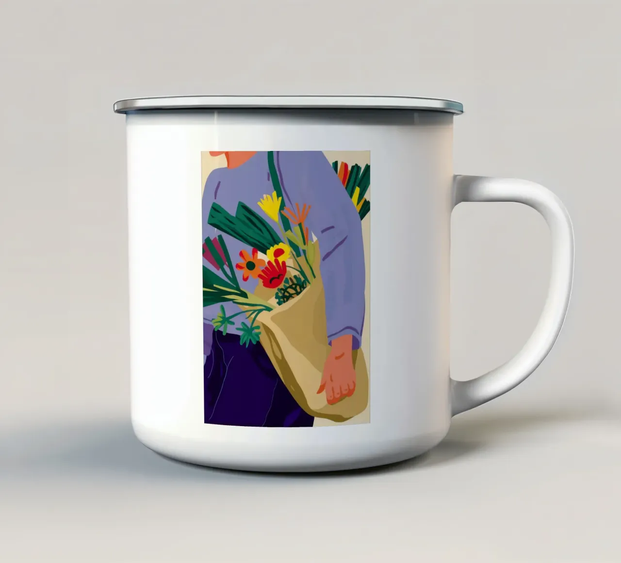 Bouquet quotidiano Abbondanza tazza in smalto da Hollow Years