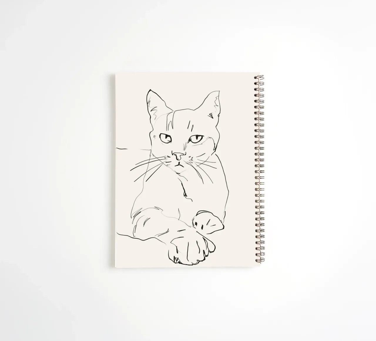 Line Cat spiral notebook by LeaDArt