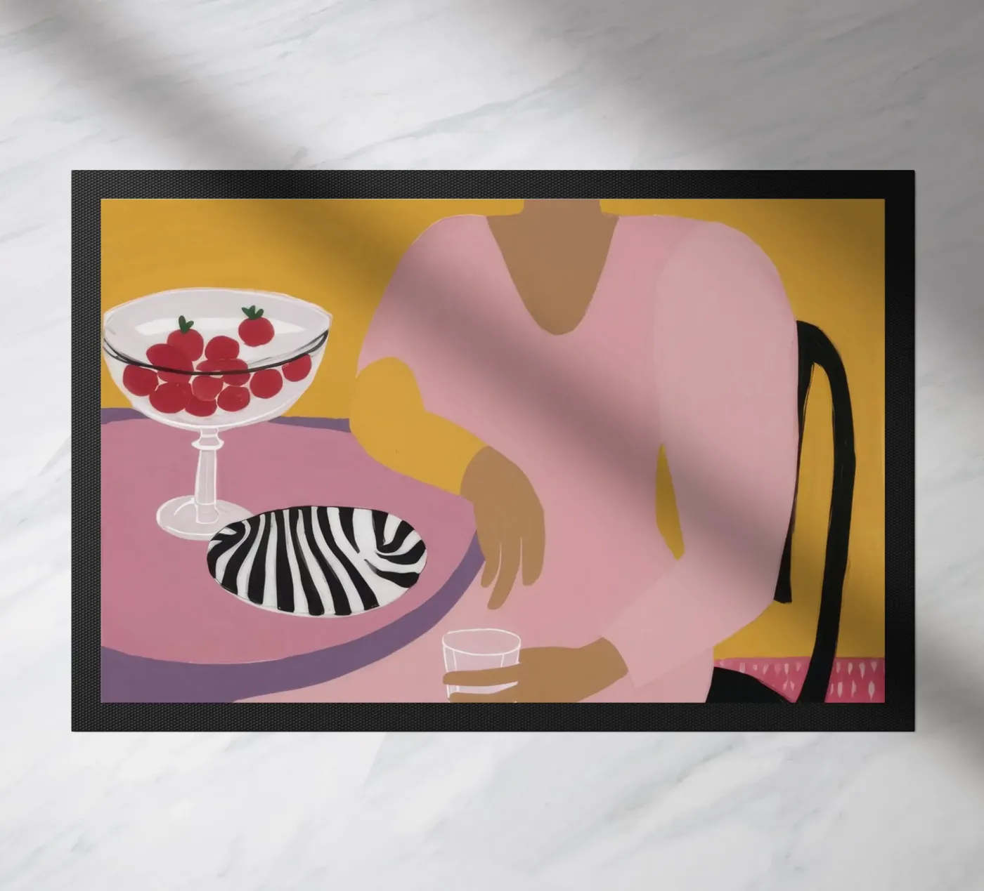 Pastel Cherry Rendezvous doormat by Hollow Years