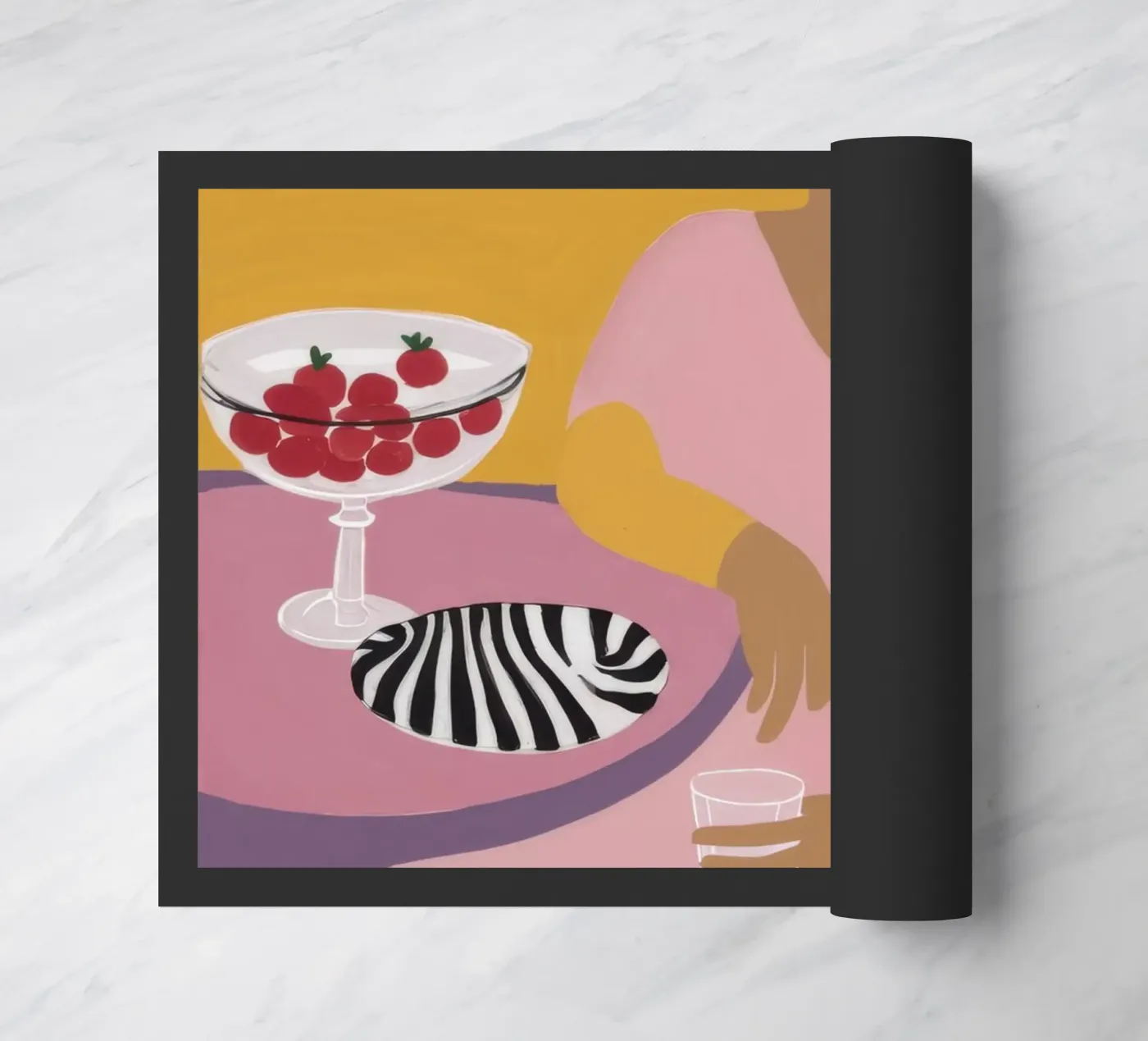 Pastel Cherry Rendezvous doormat by Hollow Years