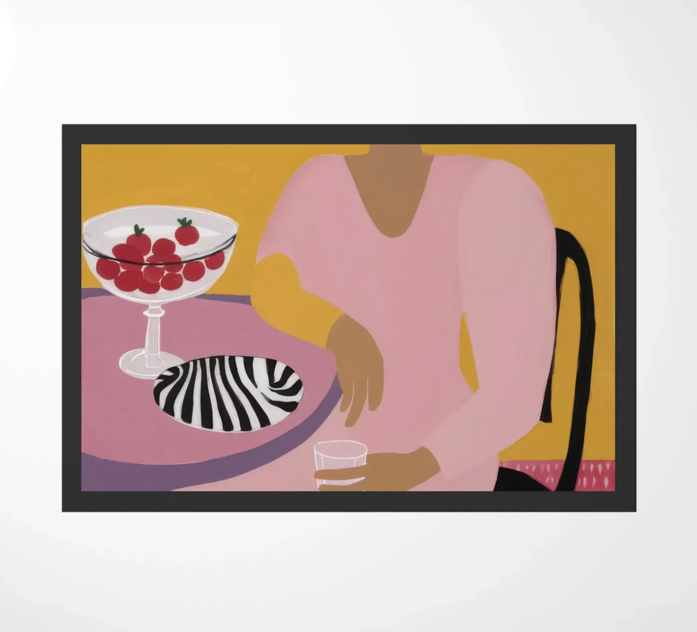 Pastel Cherry Rendezvous doormat by Hollow Years
