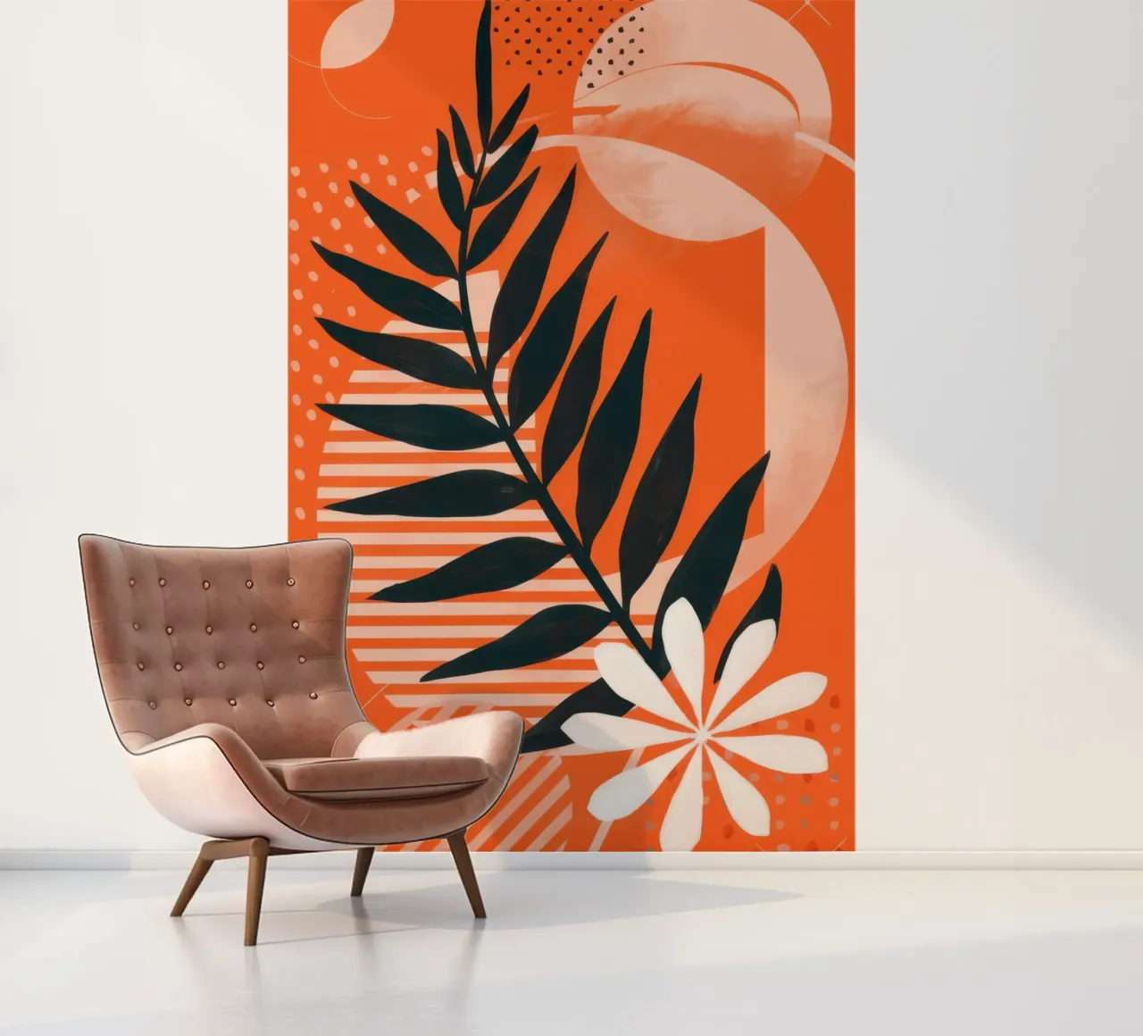 Abstract Leaf and Stripe photo wallpaper by Lune Dreams