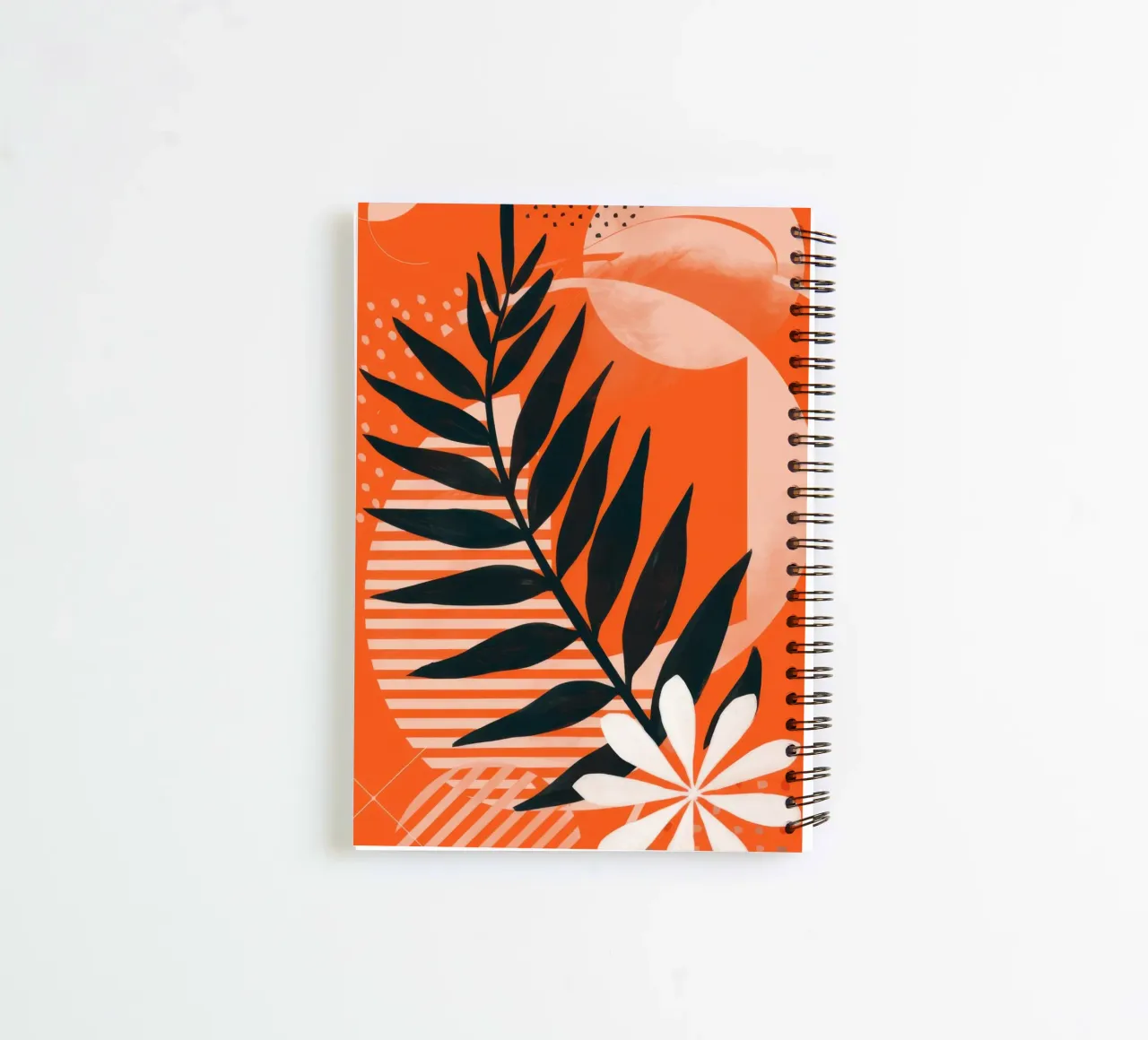 Abstract Leaf and Stripe spiral notebook by Lune Dreams