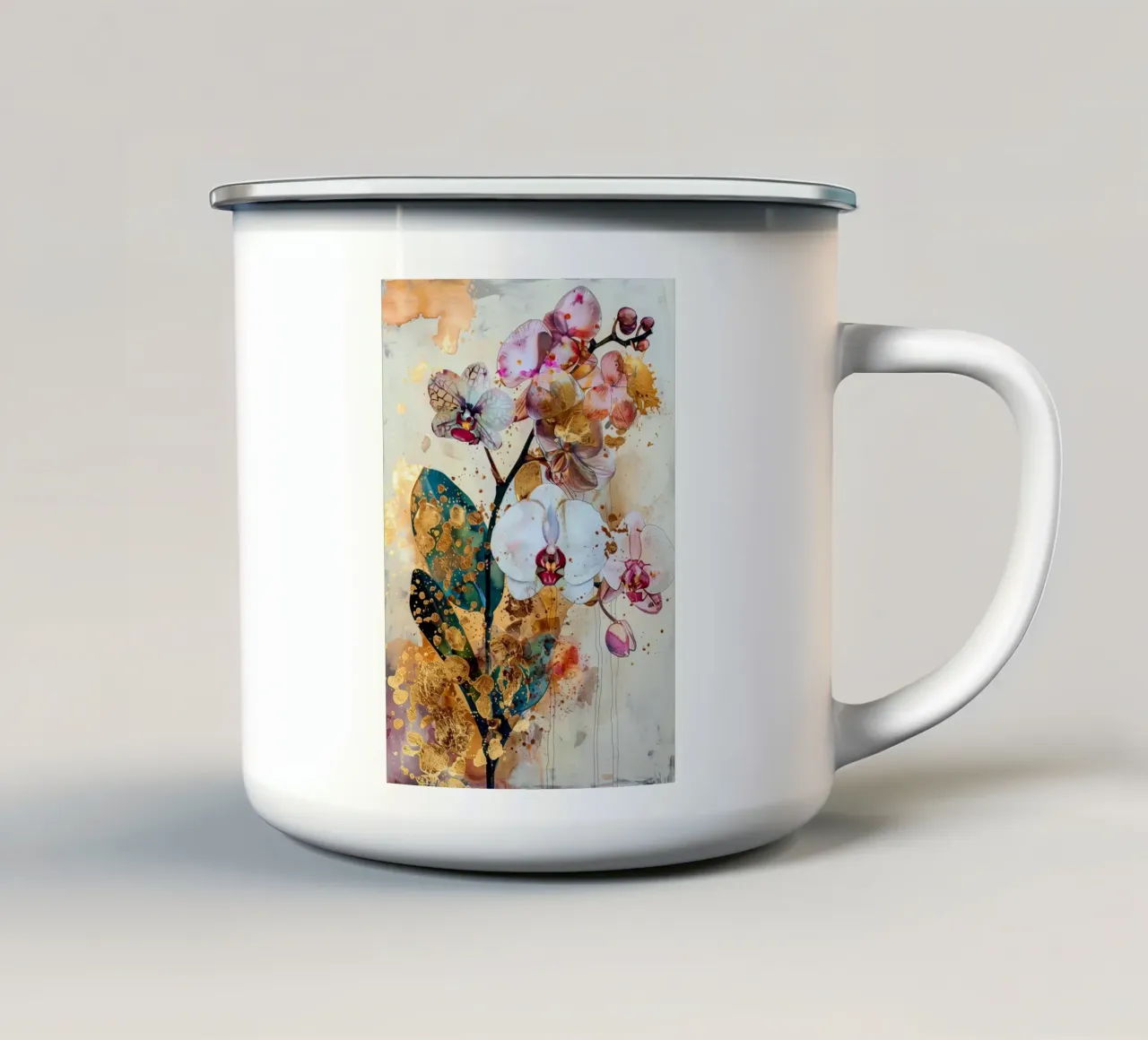 Orchidea d'oro tazza in smalto da Justyna Jaszke JBJart