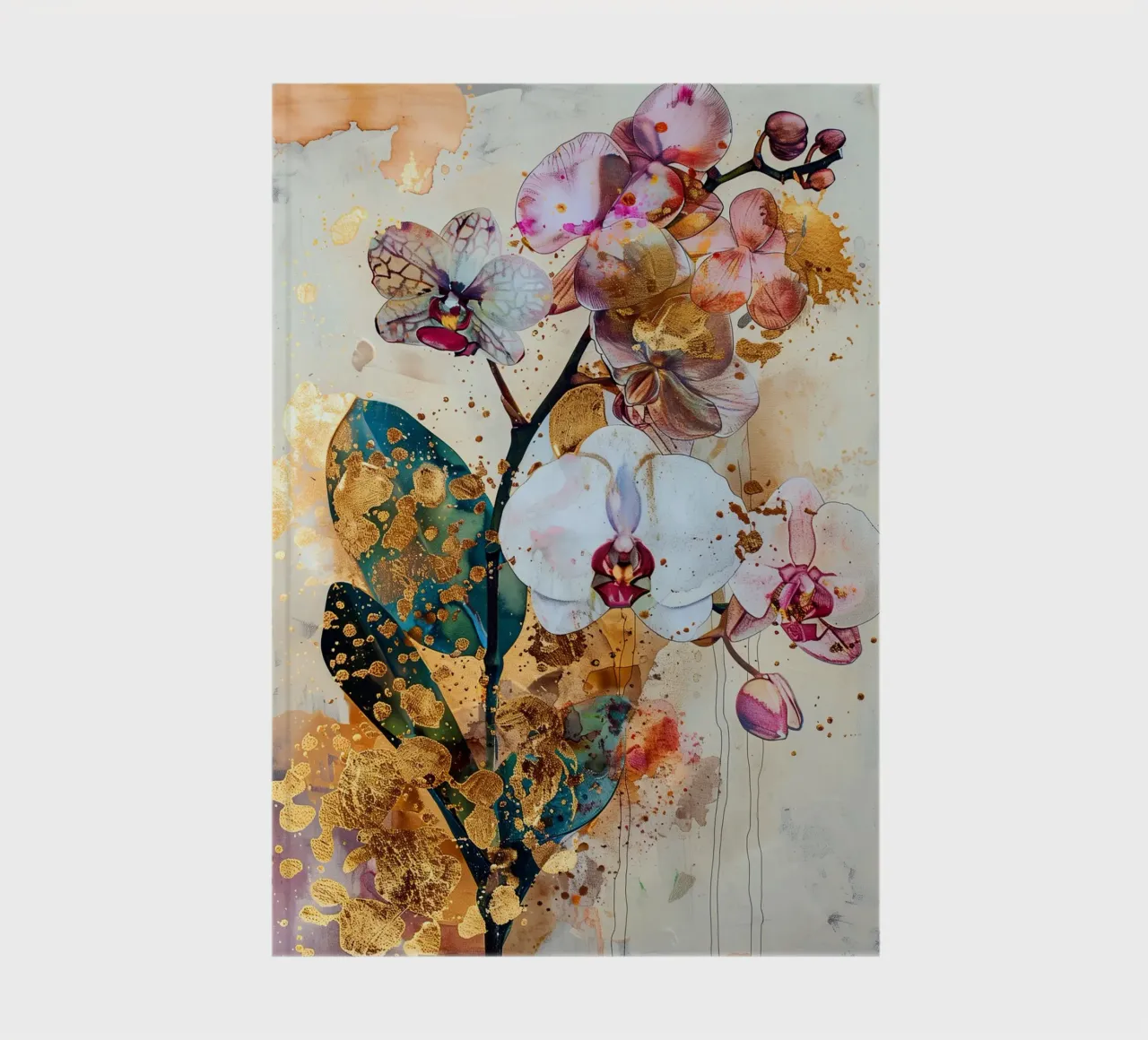Golden Orchid notebook by Justyna Jaszke JBJart