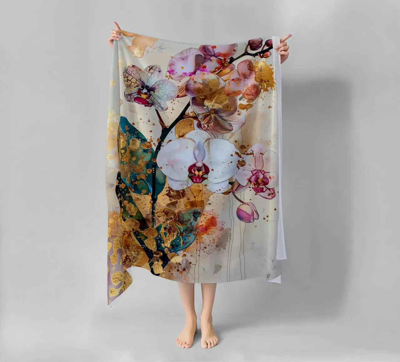 Orchidea d'oro telo mare da Justyna Jaszke JBJart