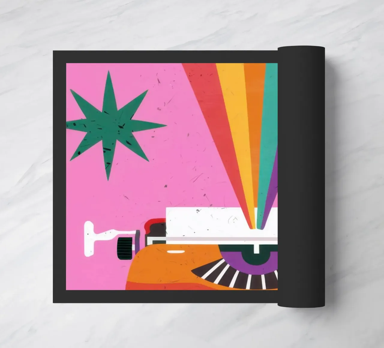 Rainbow Typewriter doormat by Lune Dreams