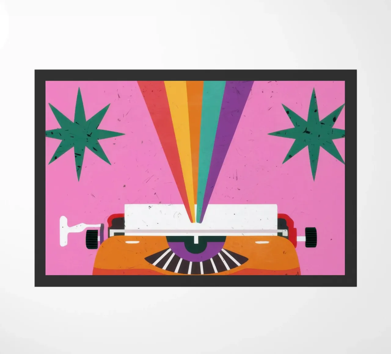 Rainbow Typewriter doormat by Lune Dreams