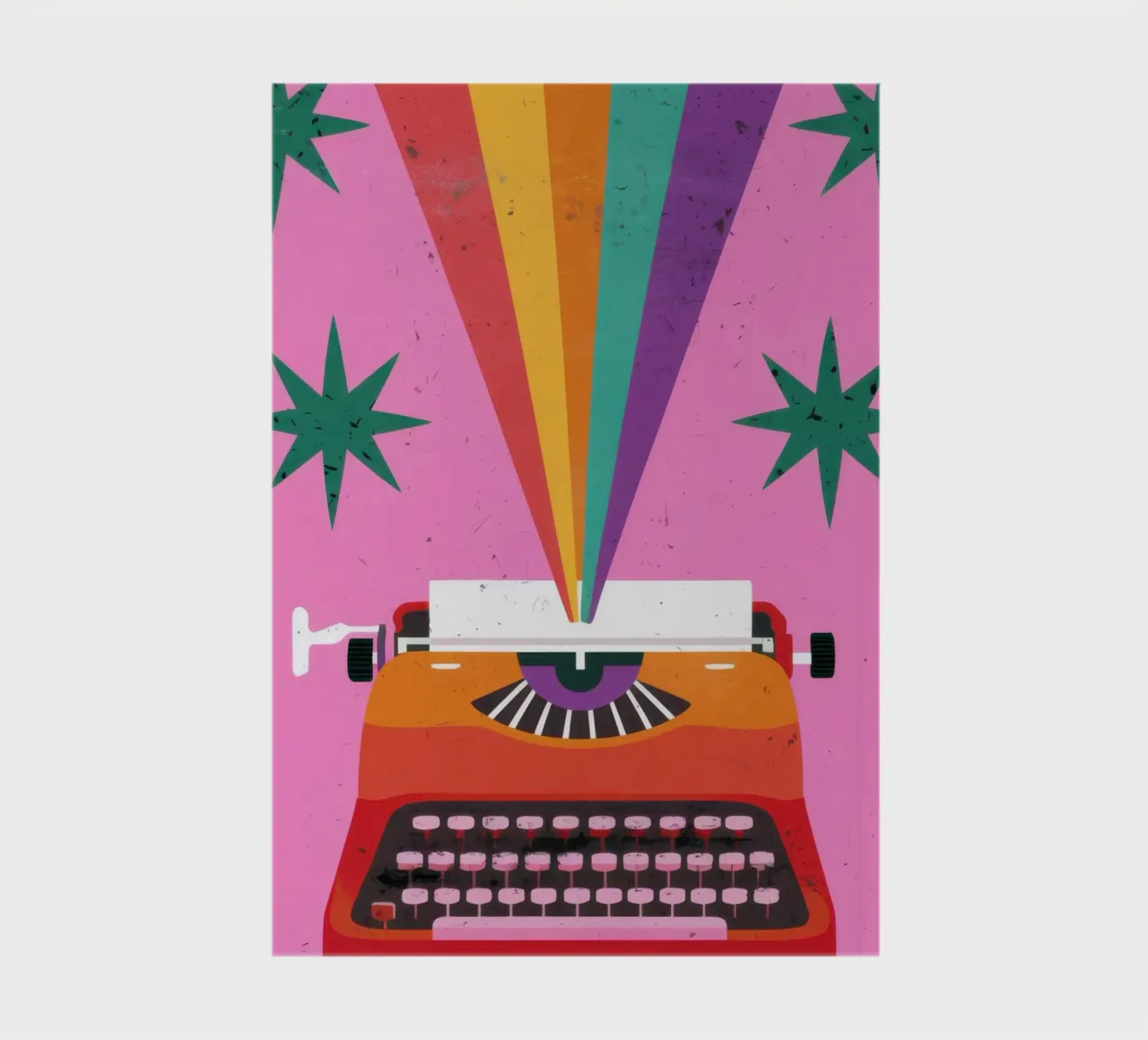 Rainbow Typewriter notebook by Lune Dreams