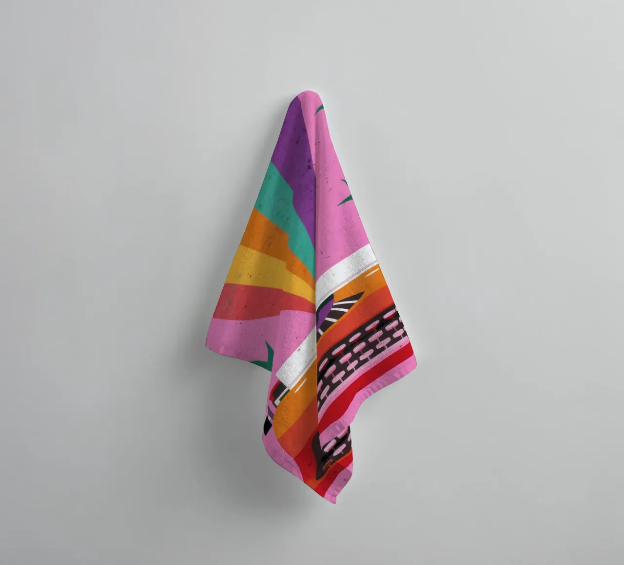Rainbow Typewriter towel by Lune Dreams