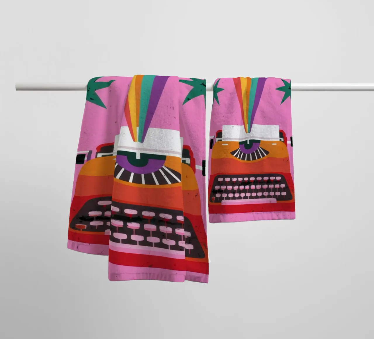 Rainbow Typewriter towel by Lune Dreams