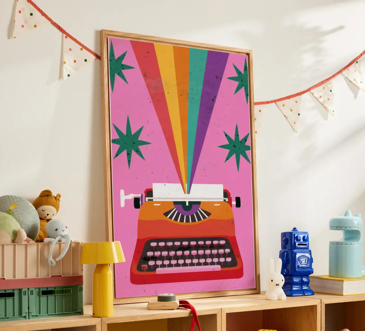 Rainbow Typewriter plexiglass da Lune Dreams