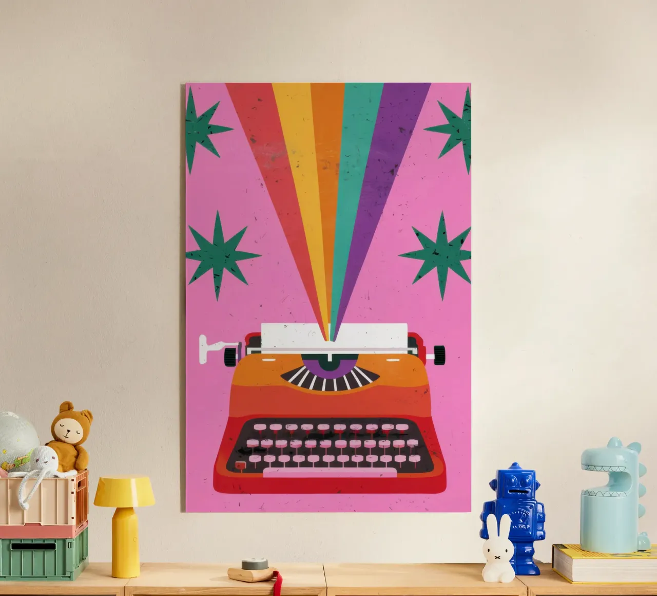 Rainbow Typewriter plexiglass da Lune Dreams