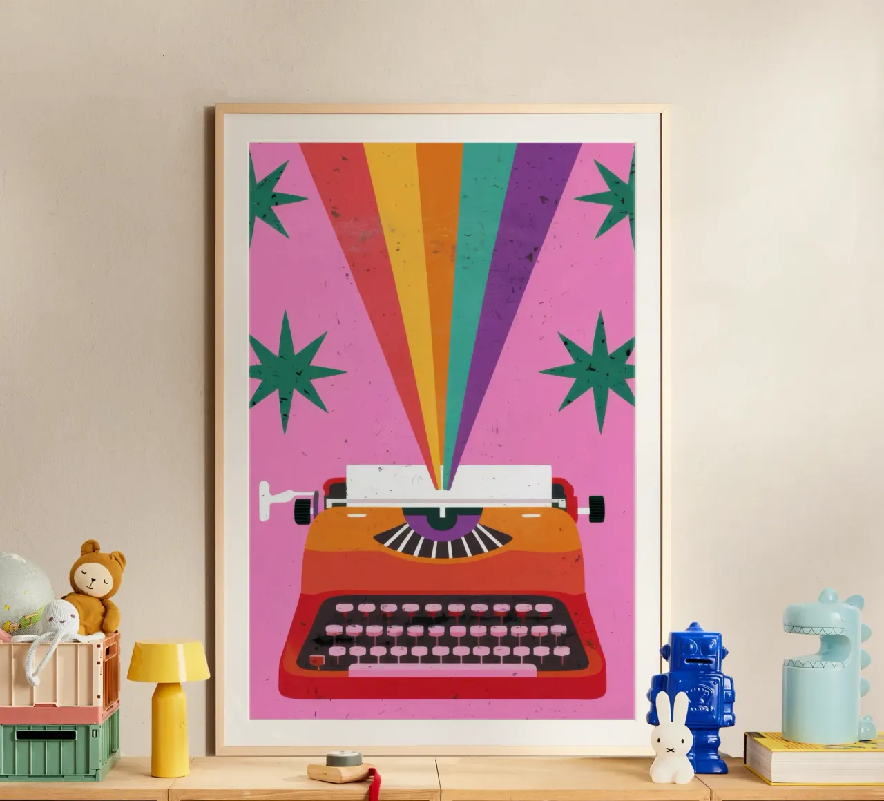 Rainbow Typewriter poster da Lune Dreams
