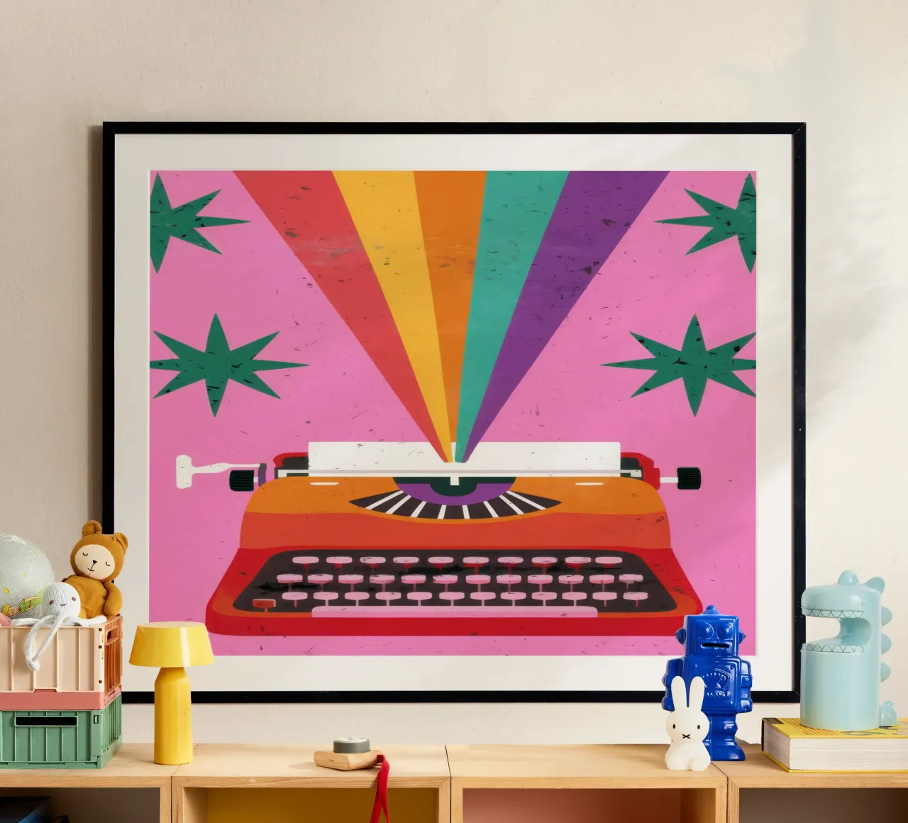 Rainbow Typewriter poster da Lune Dreams