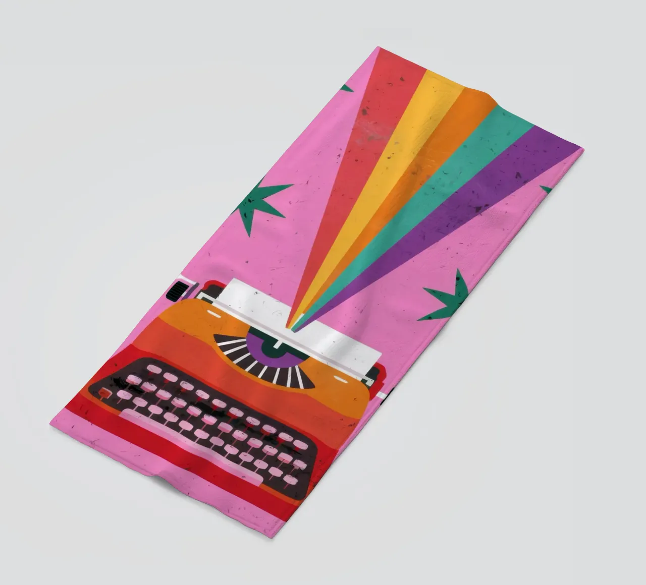 Macchina da scrivere arcobaleno telo mare da Lune Dreams