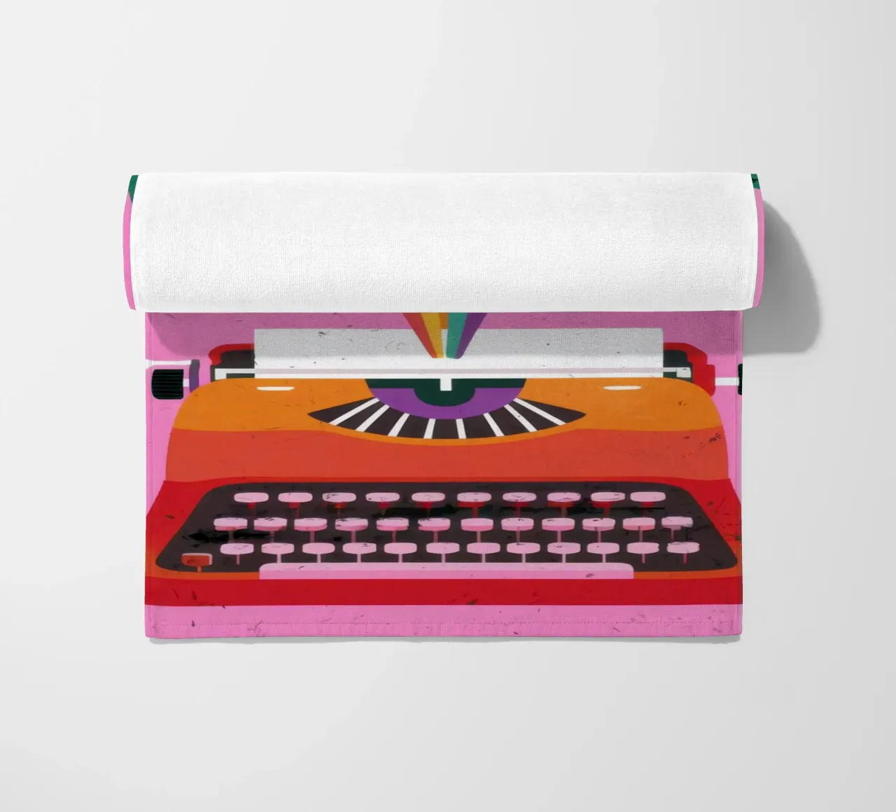 Macchina da scrivere arcobaleno telo mare da Lune Dreams