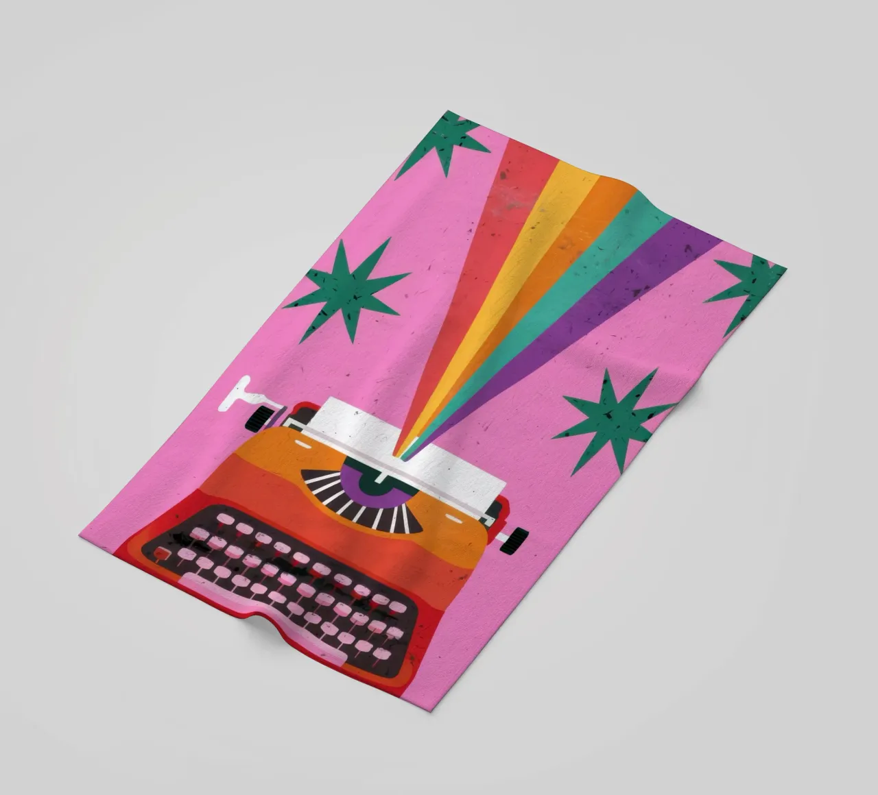 Macchina da scrivere arcobaleno telo mare da Lune Dreams