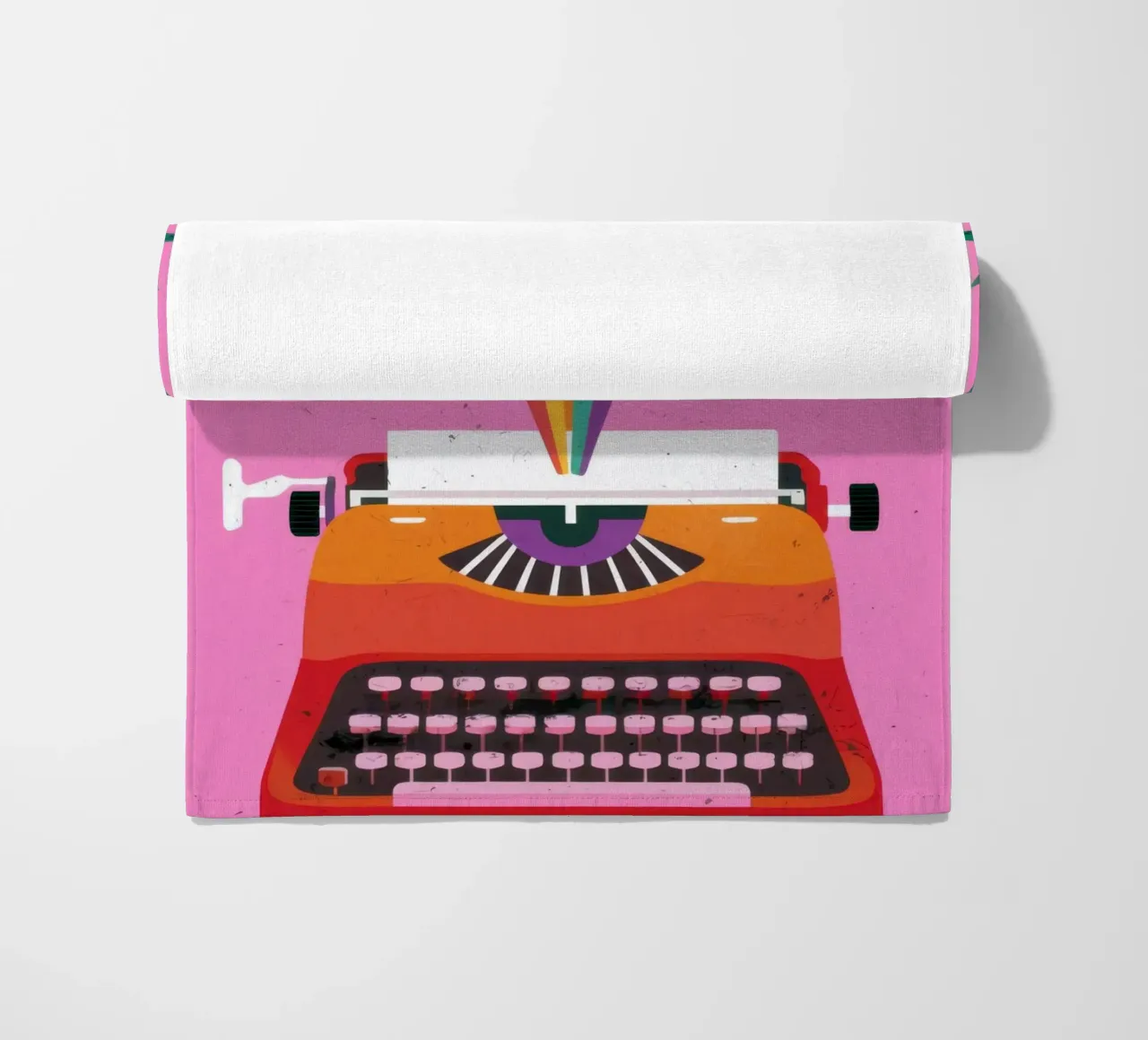 Macchina da scrivere arcobaleno telo mare da Lune Dreams