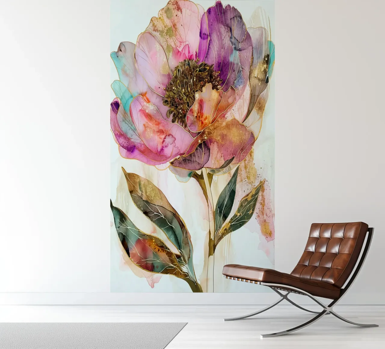Golden Peonies photo wallpaper by Justyna Jaszke JBJart