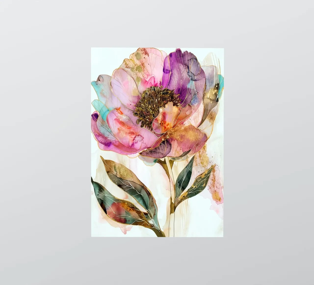 Golden Peonies sticker by Justyna Jaszke JBJart