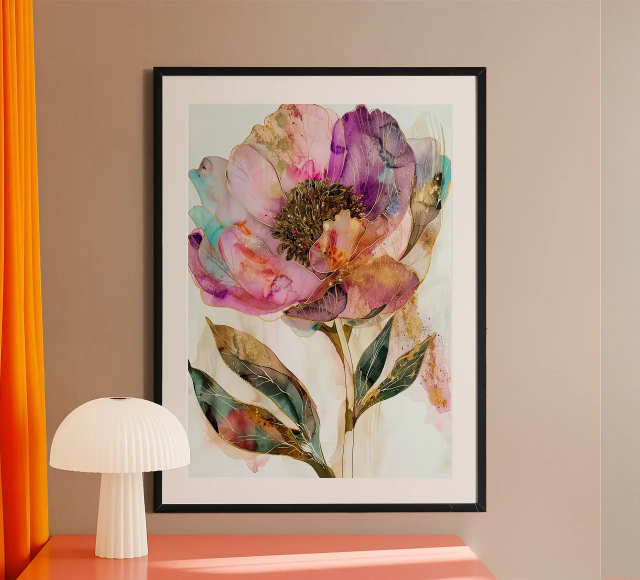 Golden Peonies hahnemühle by Justyna Jaszke JBJart