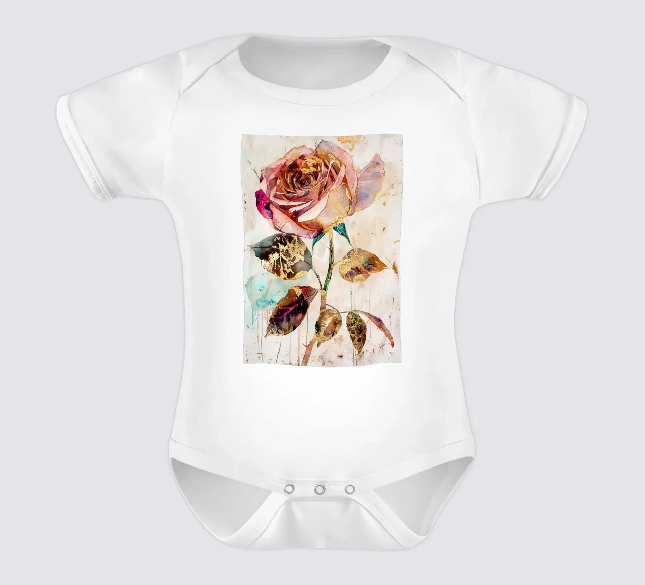 Rosa d'oro body neonato maniche corte da Justyna Jaszke JBJart