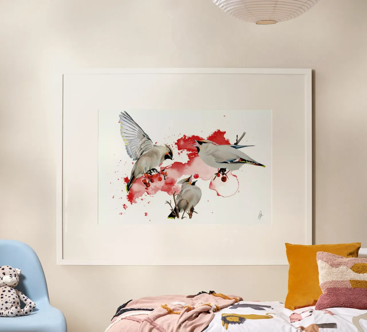 Feeding Time poster con telaio in alluminio da Libby Watkins