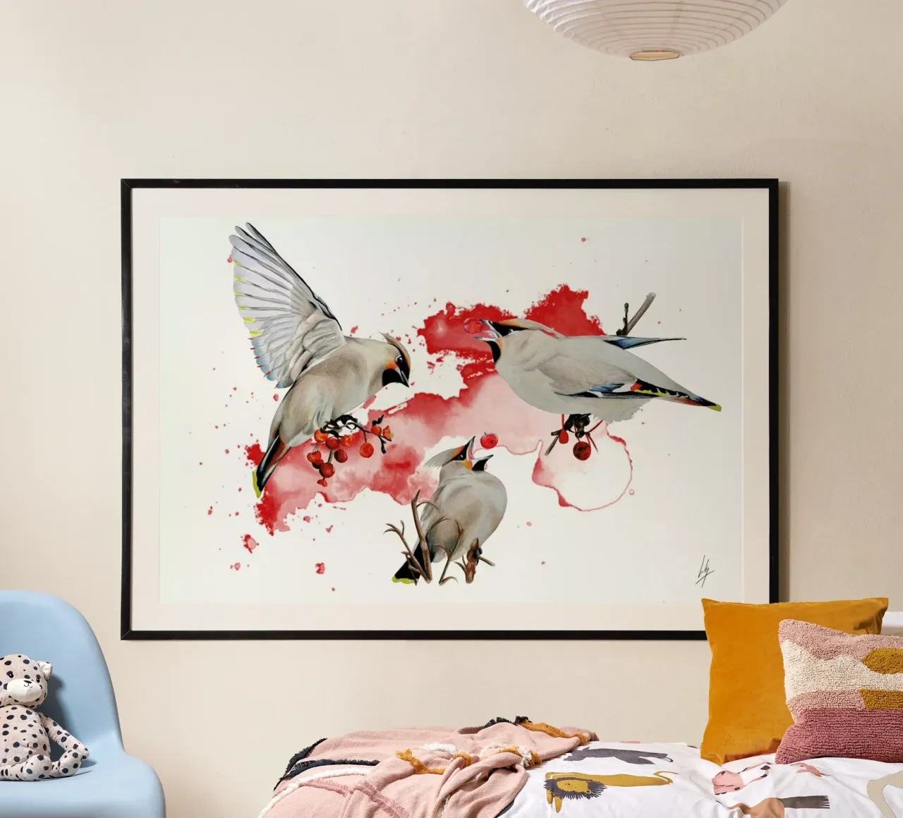 Feeding Time poster con telaio in alluminio da Libby Watkins
