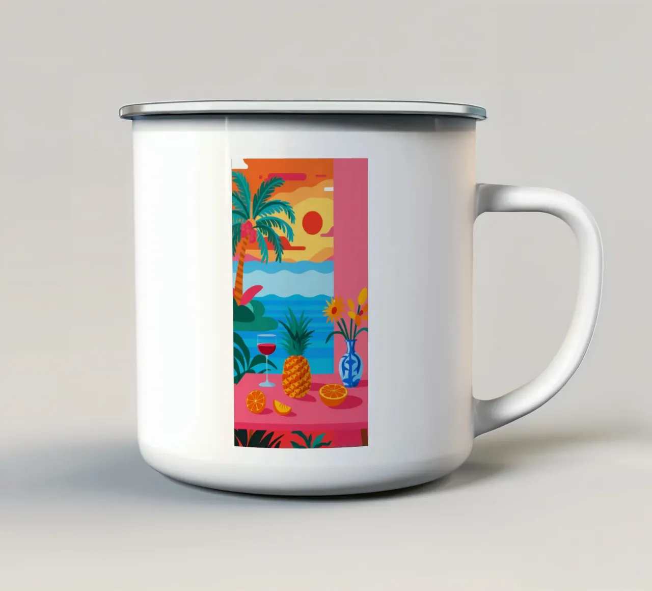 Ananas Tropical Stillness tazza in smalto da Lune Dreams