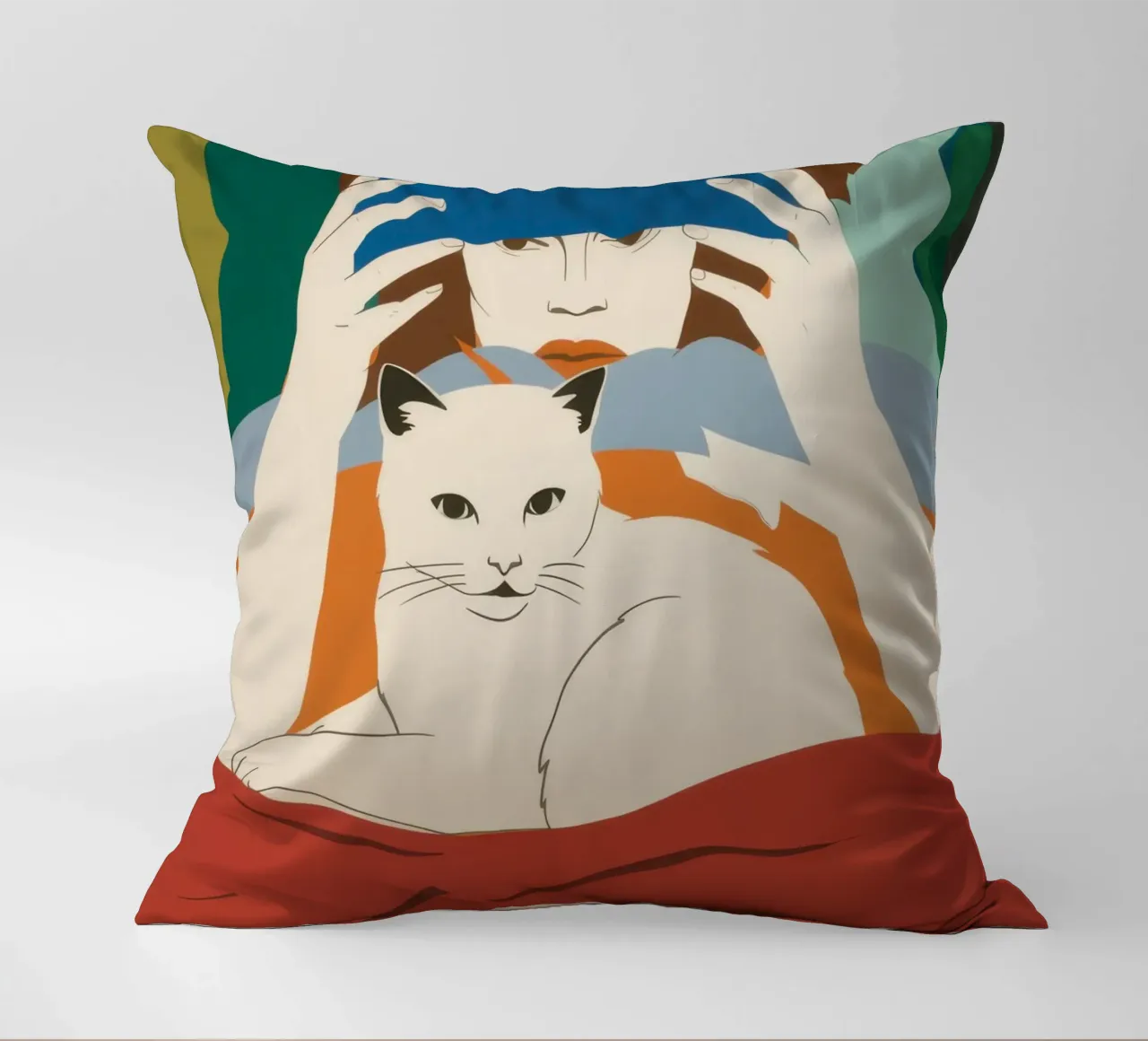 Leggere con un gatto cuscino da Lune Dreams