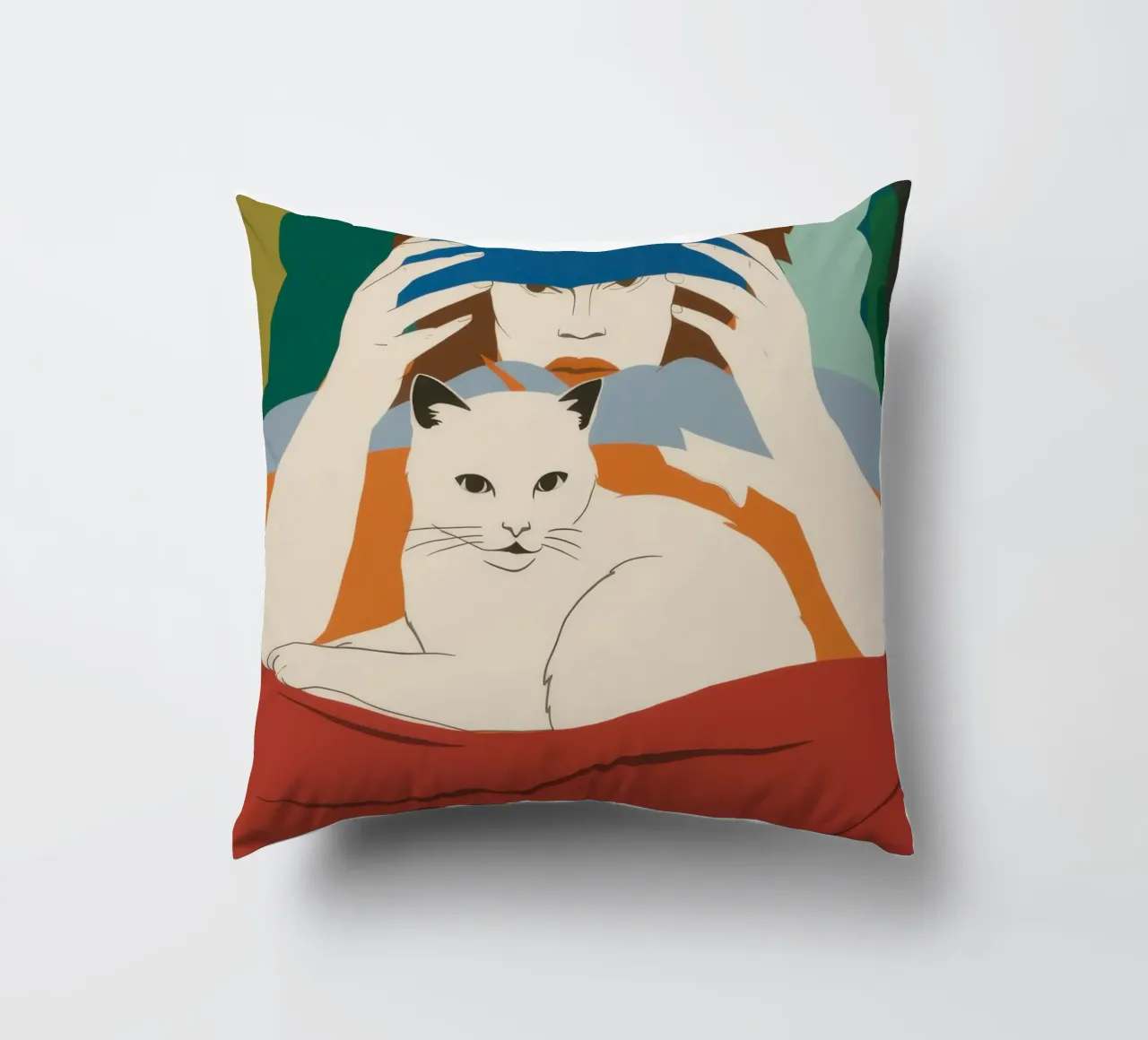 Leggere con un gatto cuscino da Lune Dreams