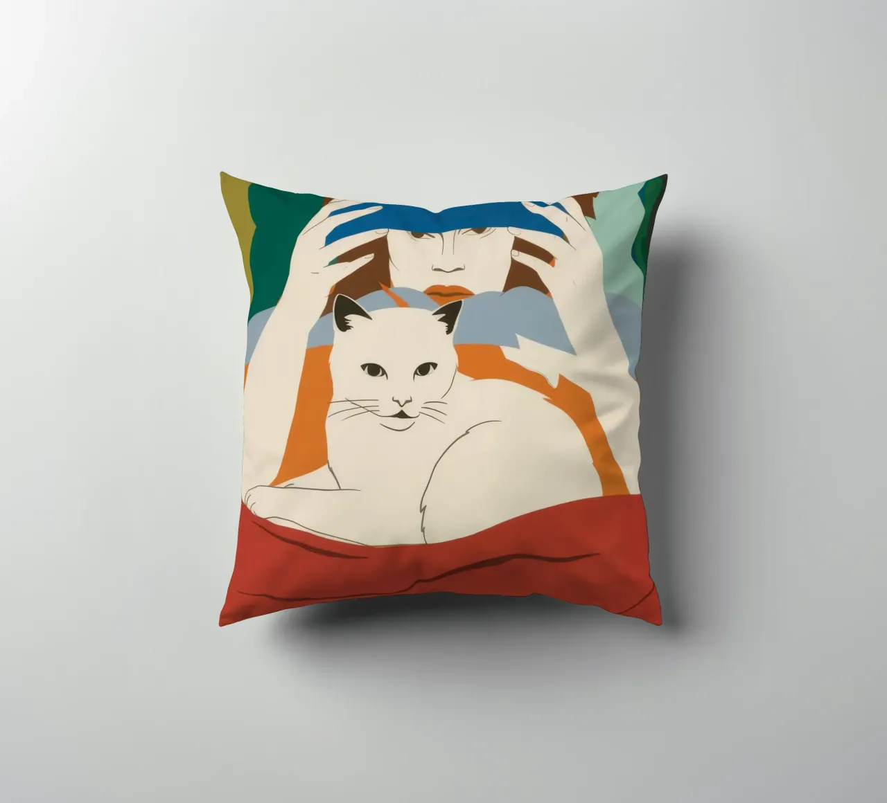 Leggere con un gatto cuscino da Lune Dreams