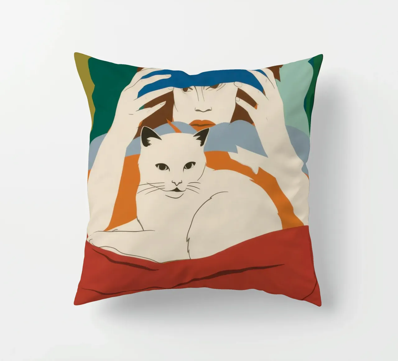 Leggere con un gatto cuscino da Lune Dreams