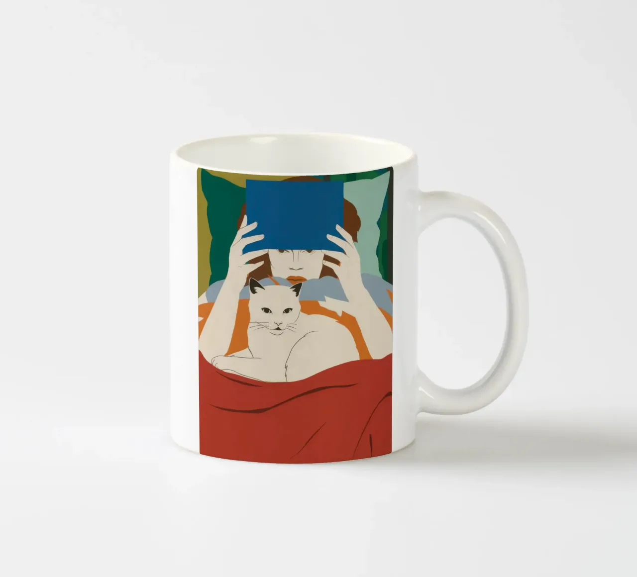 Leggere con un gatto tazza in ceramica da Lune Dreams