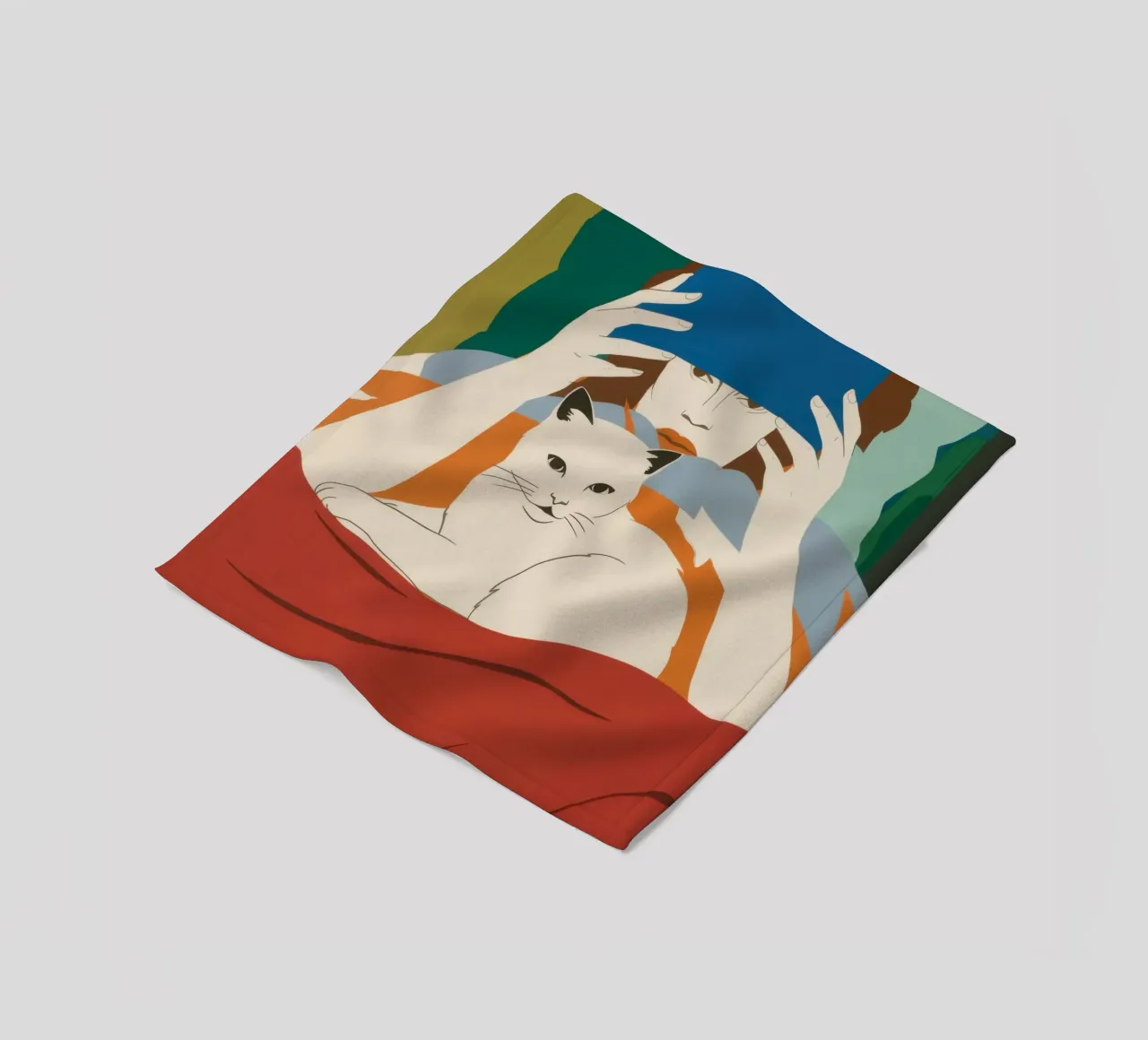 Leggere con un gatto coperta in pile da Lune Dreams