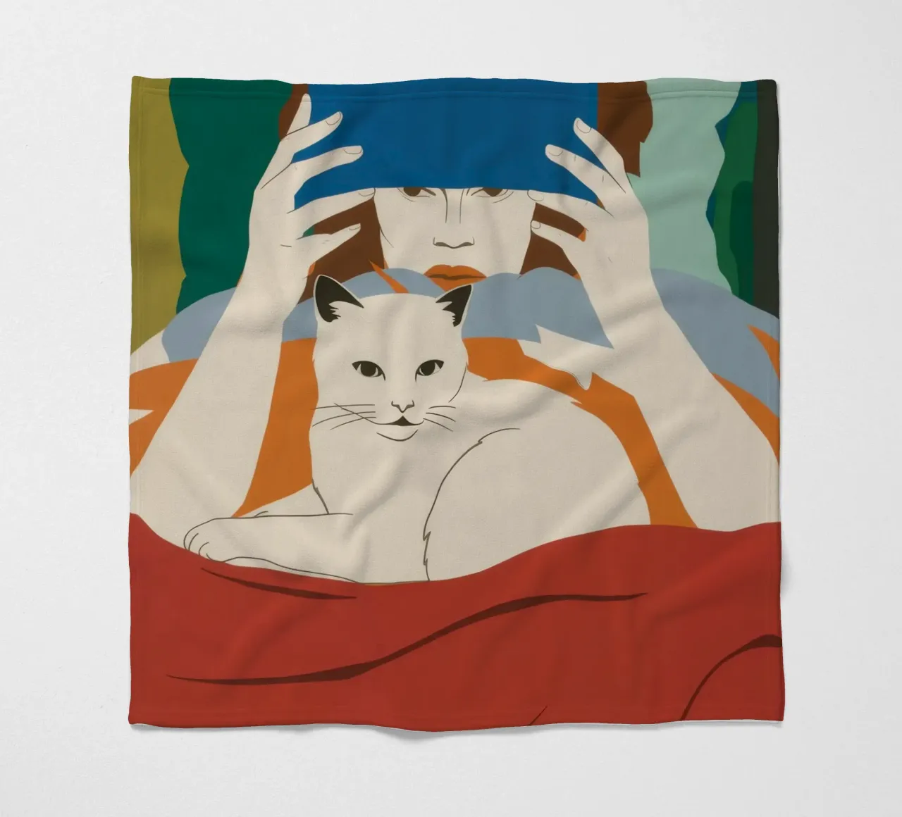 Leggere con un gatto coperta in pile da Lune Dreams