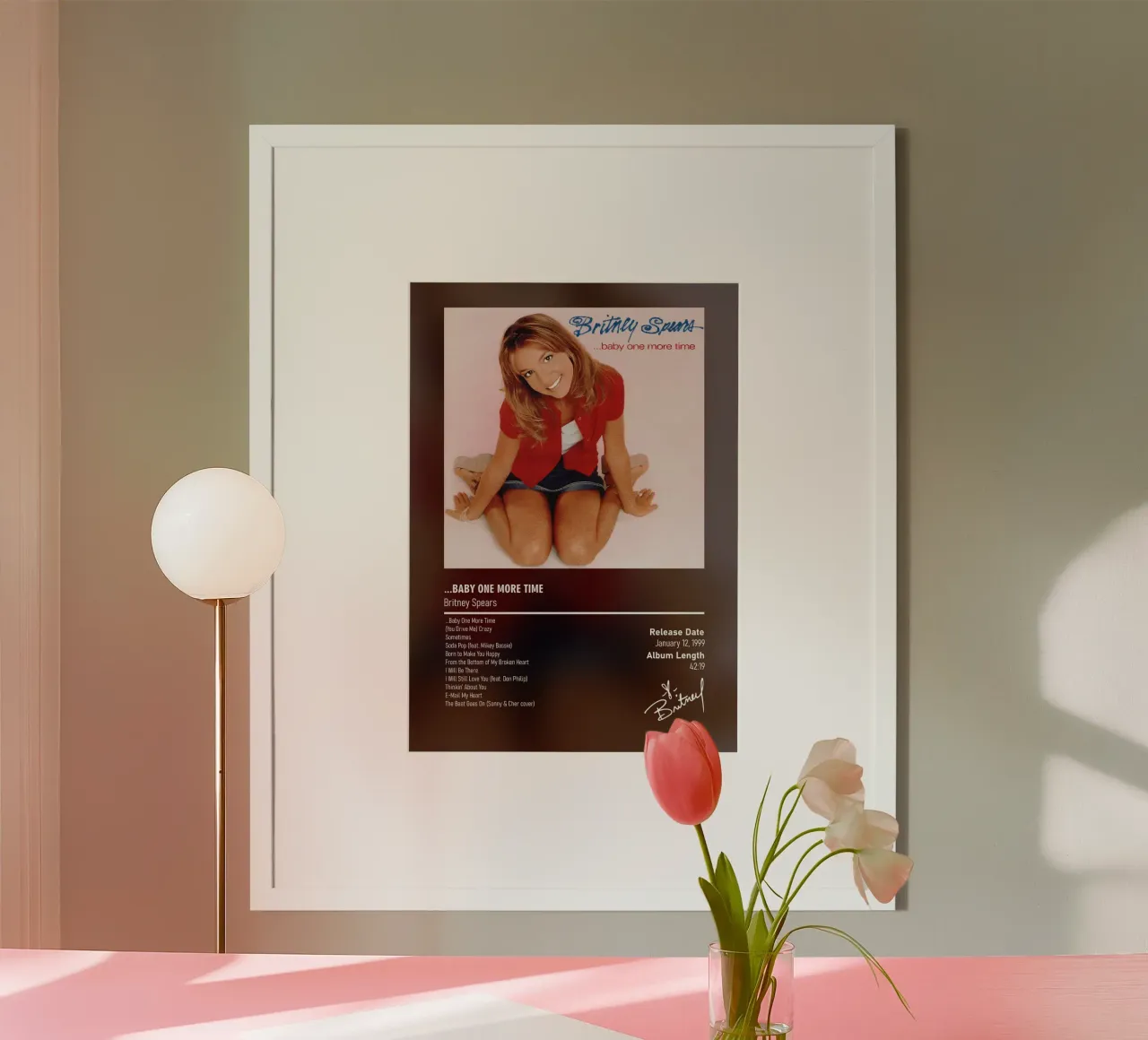 ...Baby One More Time By Britney Spears poster con telaio in legno da DGUnder