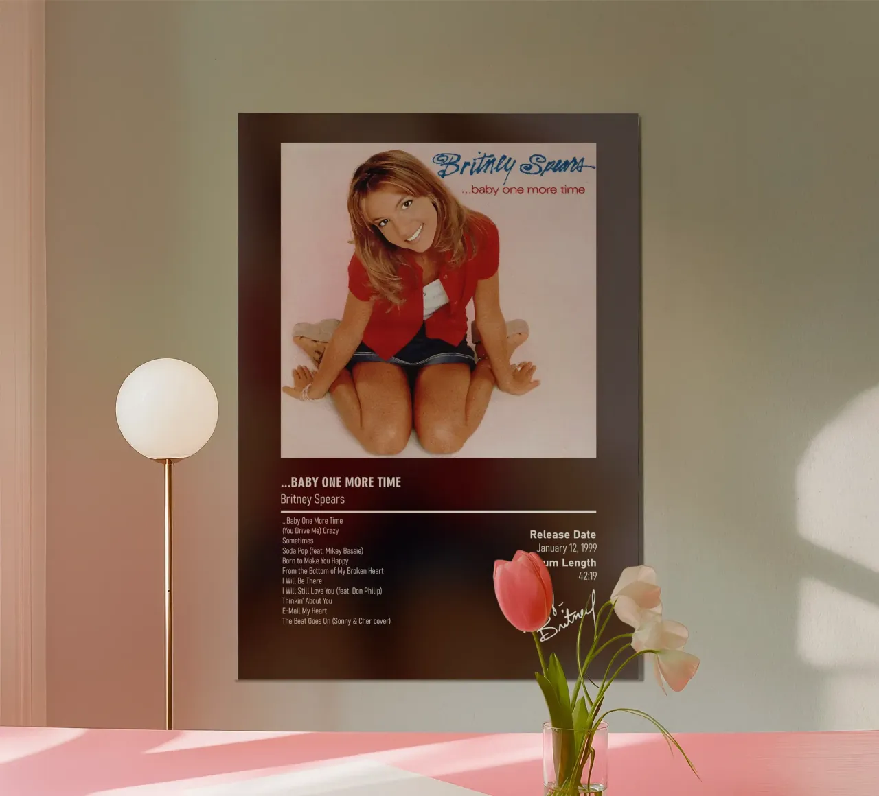 ...Baby One More Time By Britney Spears poster con telaio in legno da DGUnder