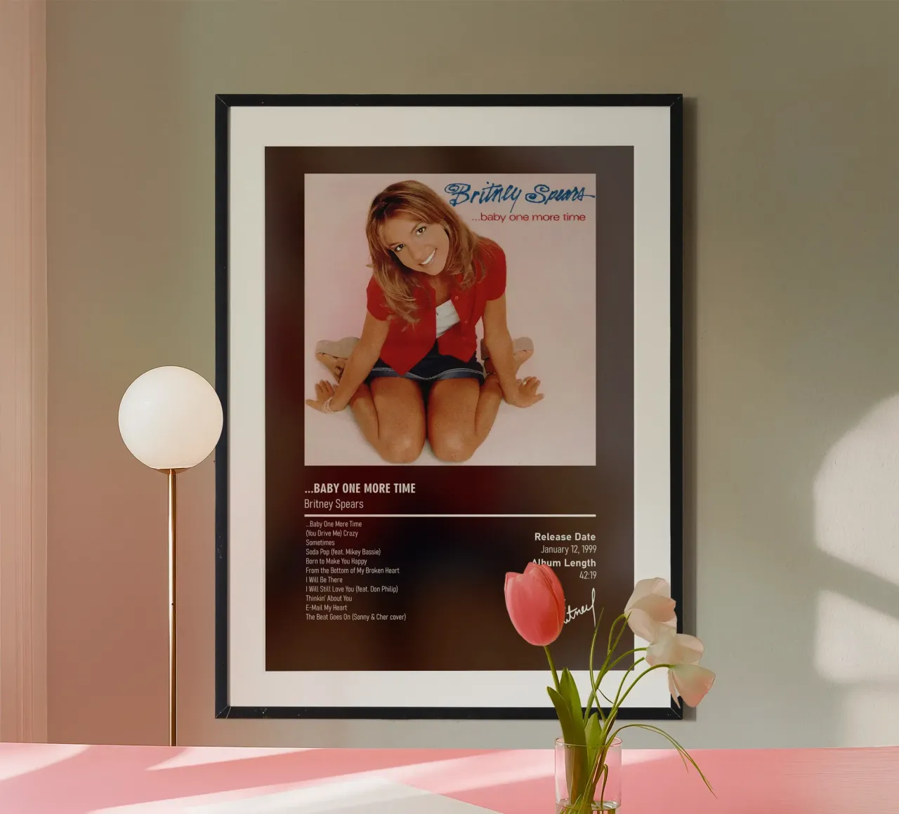 ...Baby One More Time By Britney Spears poster con telaio in legno da DGUnder