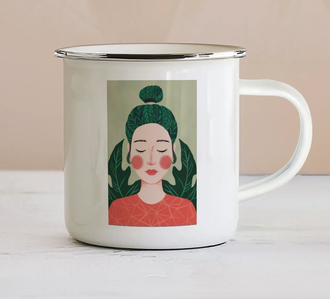 Cura di sé floreale tazza in smalto da Lune Dreams