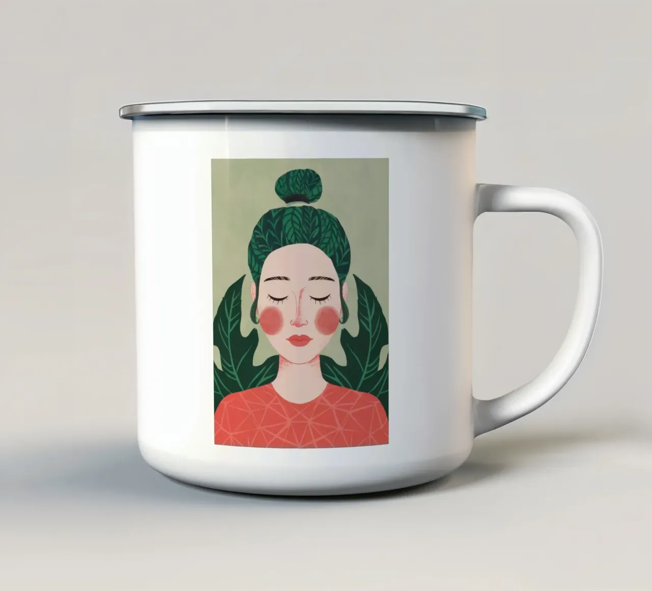 Cura di sé floreale tazza in smalto da Lune Dreams