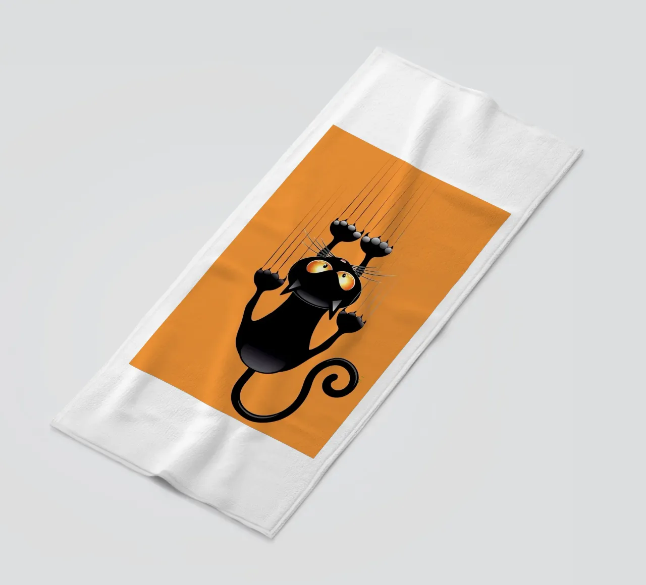 Gatto nero telo mare da Manuela