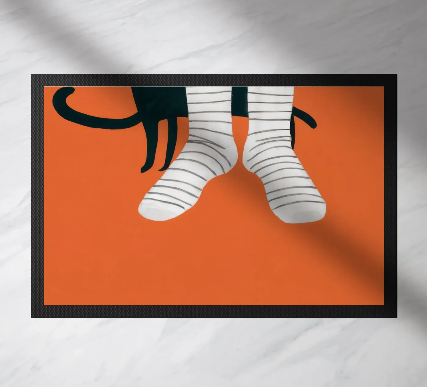 Feline Sock Antics doormat by Lune Dreams