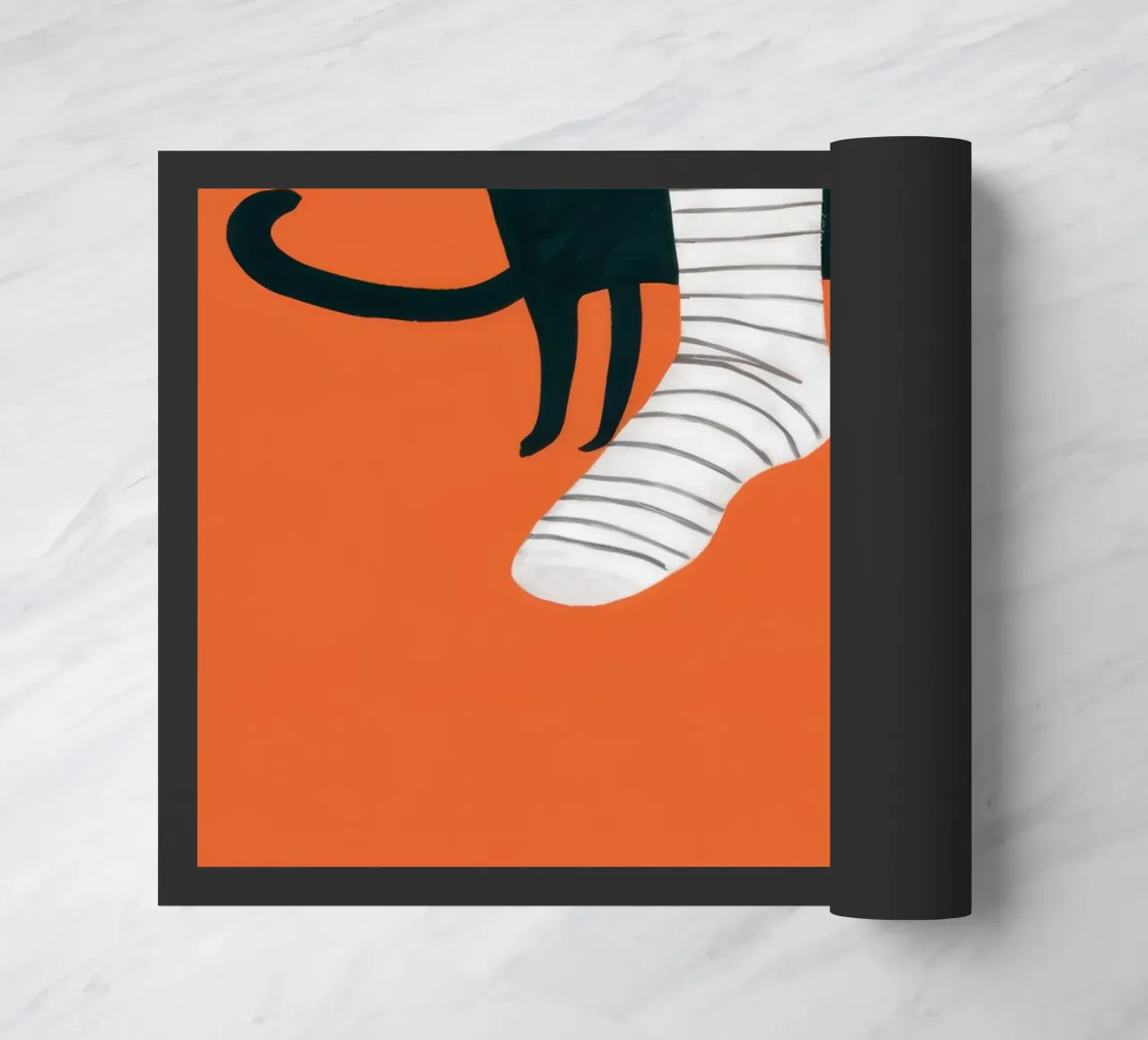 Feline Sock Antics doormat by Lune Dreams