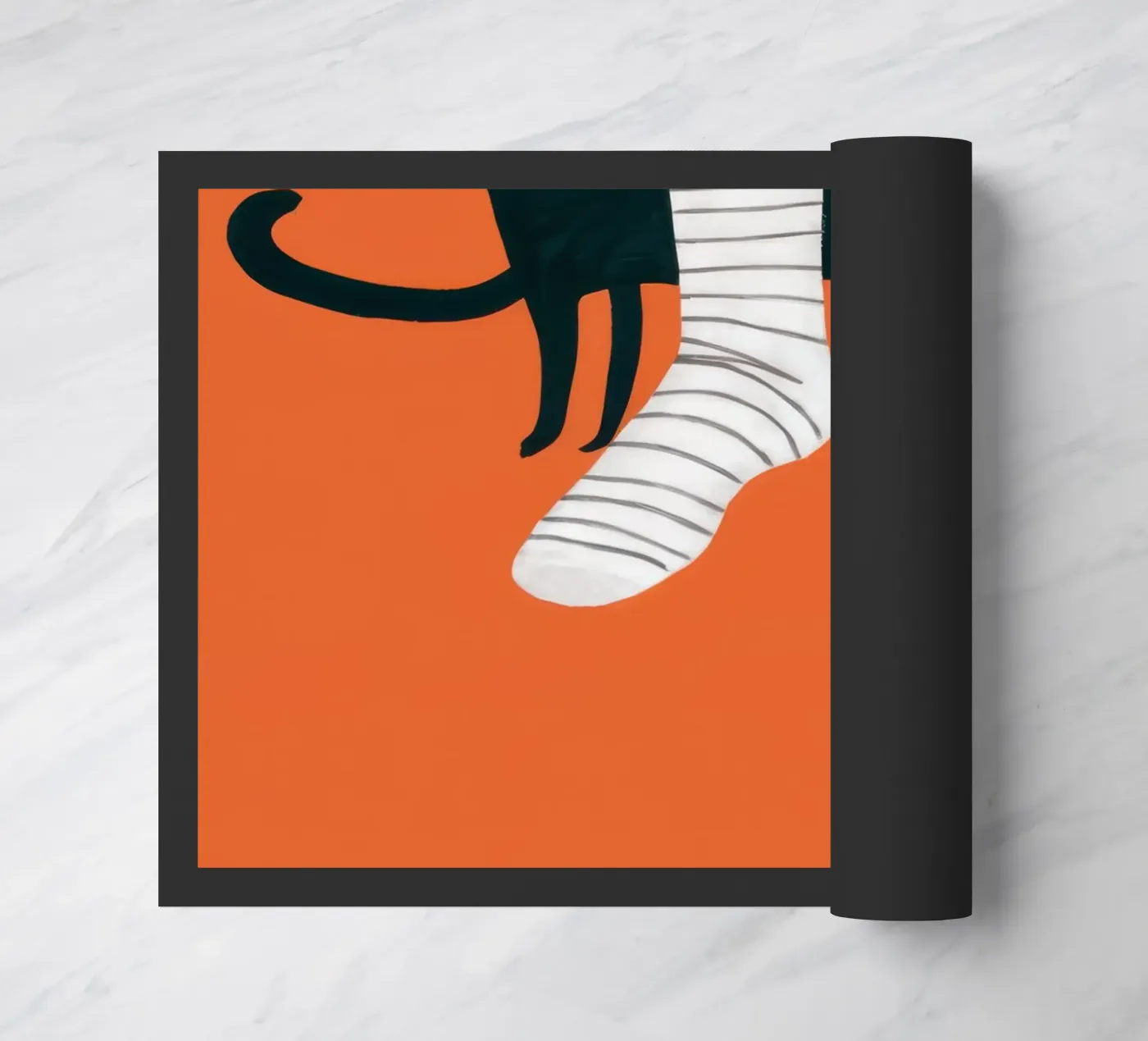 Feline Sock Antics doormat by Lune Dreams