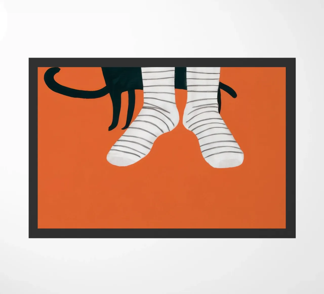 Feline Sock Antics doormat by Lune Dreams