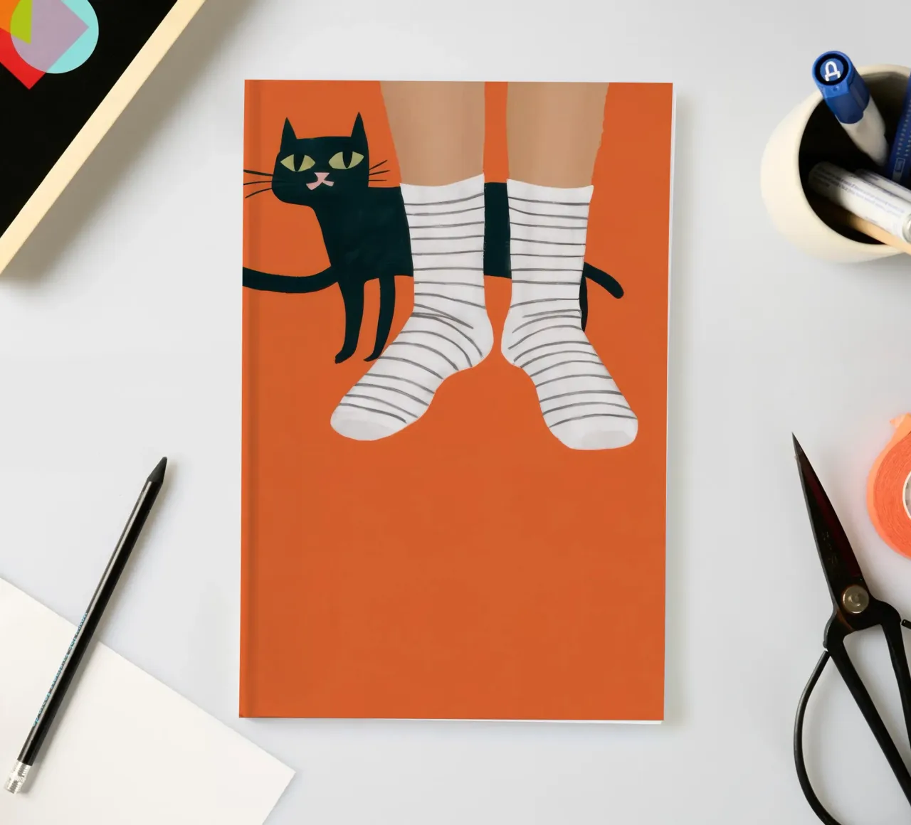 Feline Sock Antics notebook by Lune Dreams