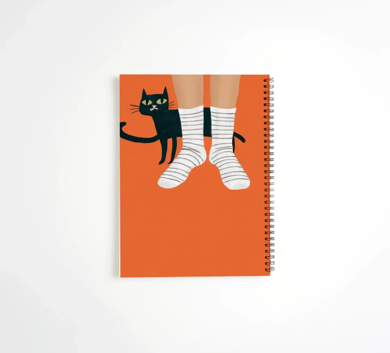 Feline Sock Antics spiral notebook by Lune Dreams